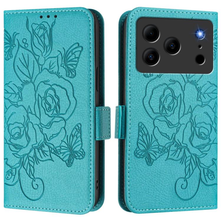 For Doogee Note 56 / Note 56 Pro Embossed Rose RFID Anti-theft Leather Phone Case