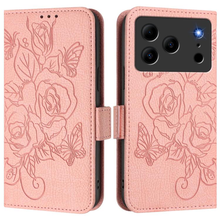 For Doogee Note 56 / Note 56 Pro Embossed Rose RFID Anti-theft Leather Phone Case