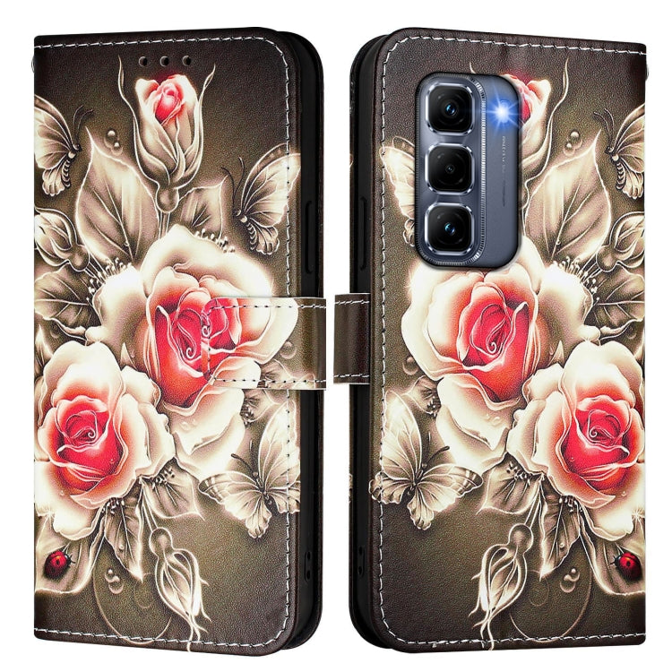 For Infinix Hot 50 Pro+ 4G Colored Drawing Pattern Plain Weave Leather Phone Case