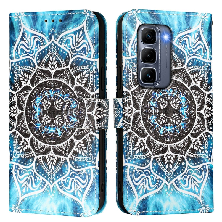 For Infinix Hot 50 Pro+ 4G Colored Drawing Pattern Plain Weave Leather Phone Case