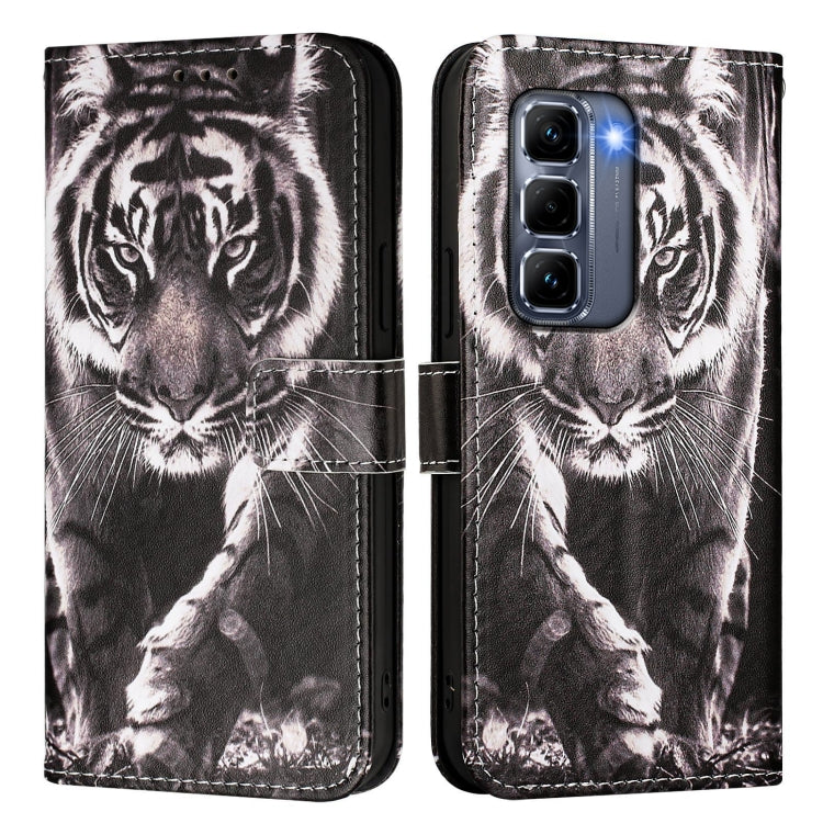 For Infinix Hot 50 Pro+ 4G Colored Drawing Pattern Plain Weave Leather Phone Case