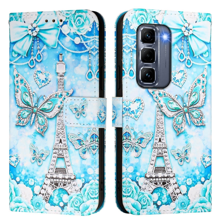 For Infinix Hot 50 Pro+ 4G Colored Drawing Pattern Plain Weave Leather Phone Case