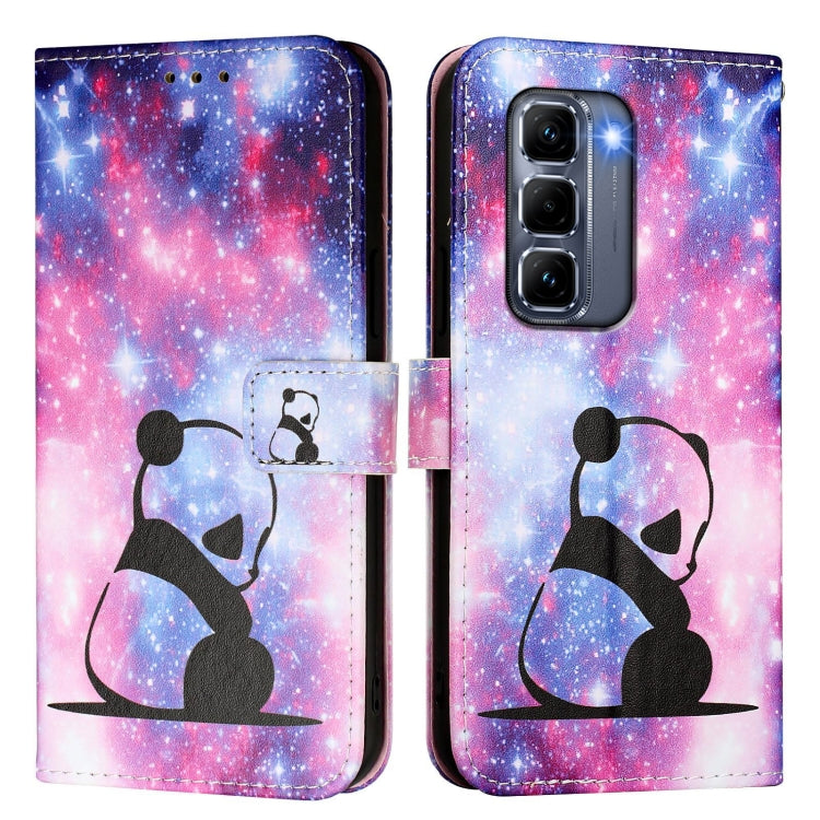 For Infinix Hot 50 Pro+ 4G Colored Drawing Pattern Plain Weave Leather Phone Case