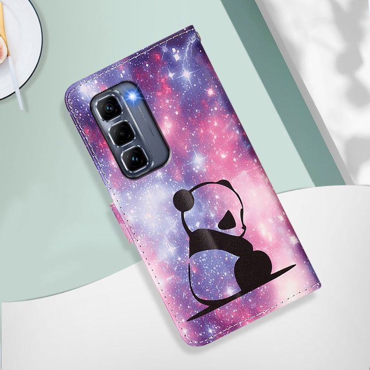 For Infinix Hot 50 Pro+ 4G Colored Drawing Pattern Plain Weave Leather Phone Case