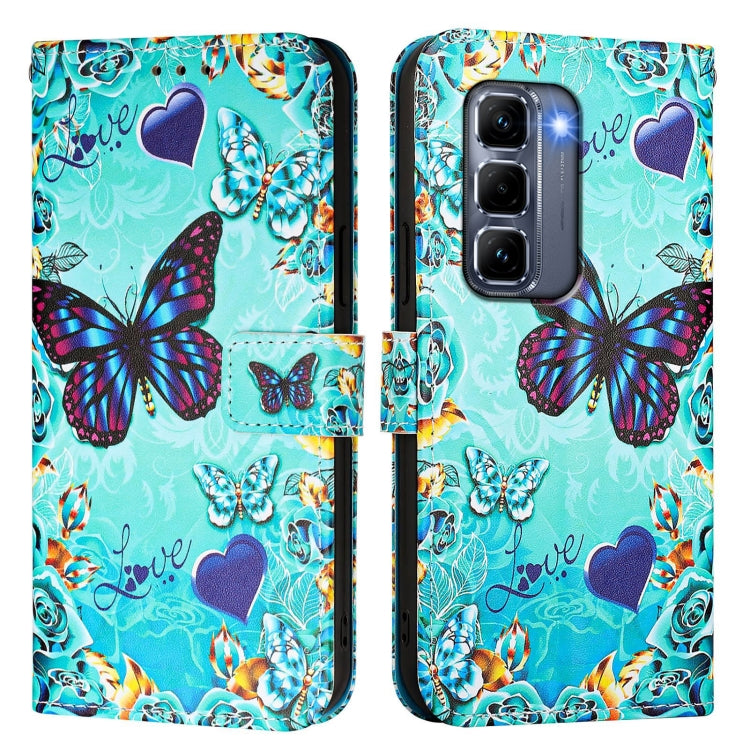 For Infinix Hot 50 Pro+ 4G Colored Drawing Pattern Plain Weave Leather Phone Case