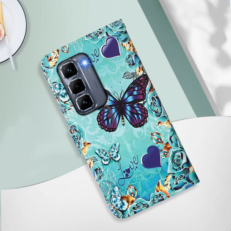For Infinix Hot 50 Pro+ 4G Colored Drawing Pattern Plain Weave Leather Phone Case