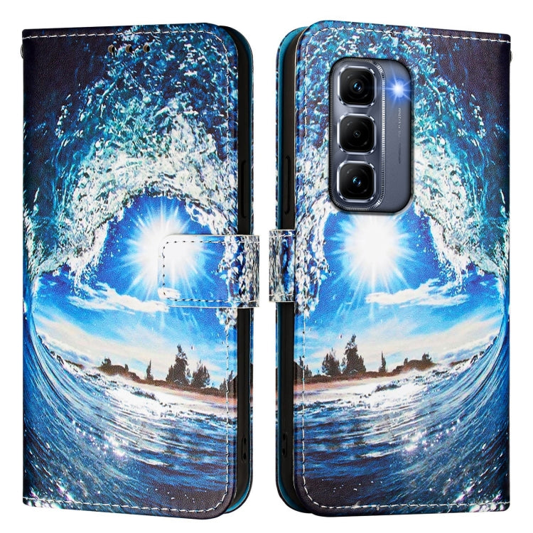For Infinix Hot 50 Pro+ 4G Colored Drawing Pattern Plain Weave Leather Phone Case