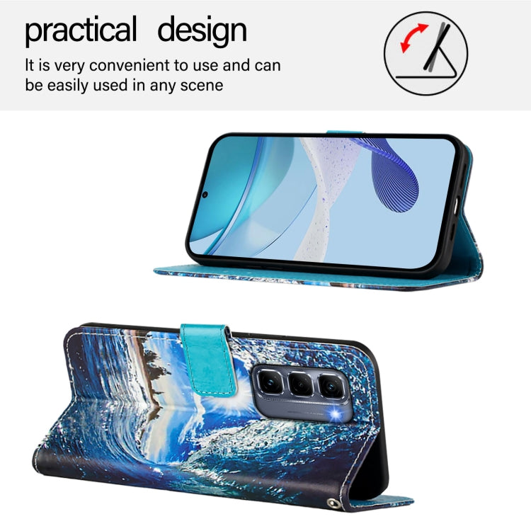 For Infinix Hot 50 Pro+ 4G Colored Drawing Pattern Plain Weave Leather Phone Case