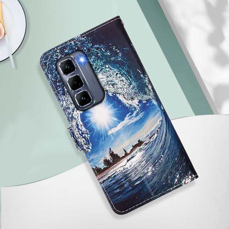 For Infinix Hot 50 Pro+ 4G Colored Drawing Pattern Plain Weave Leather Phone Case