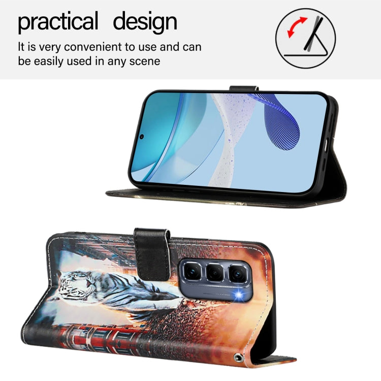 For Infinix Hot 50 Pro+ 4G Colored Drawing Pattern Plain Weave Leather Phone Case