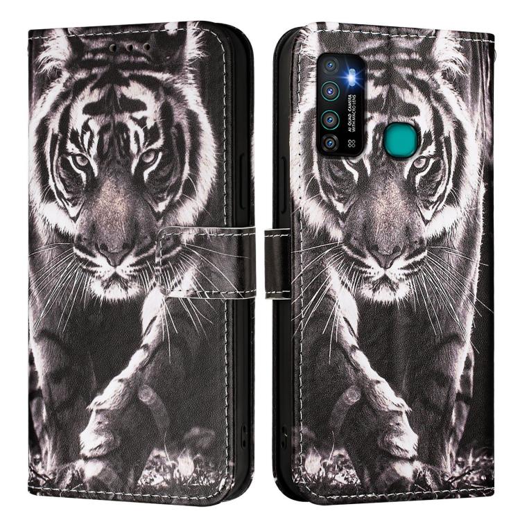 For Infinix Hot 9 / Hot 9 Pro Colored Drawing Pattern Plain Weave Leather Phone Case