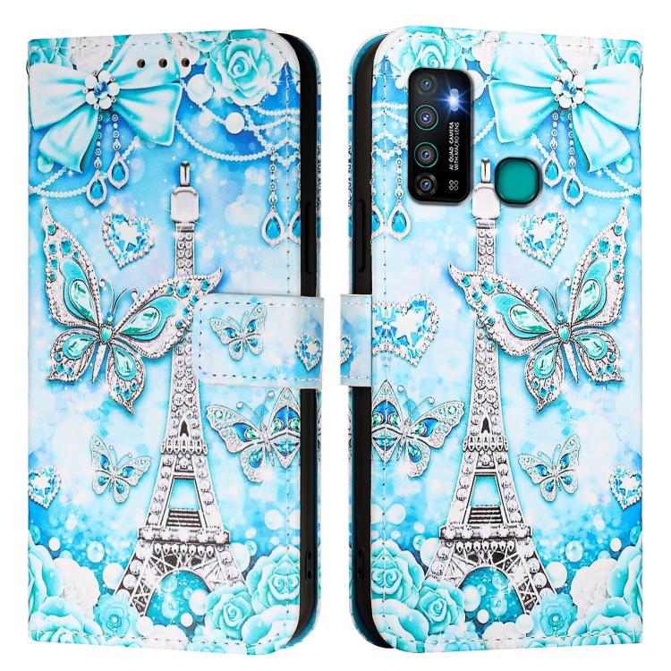 For Infinix Hot 9 / Hot 9 Pro Colored Drawing Pattern Plain Weave Leather Phone Case