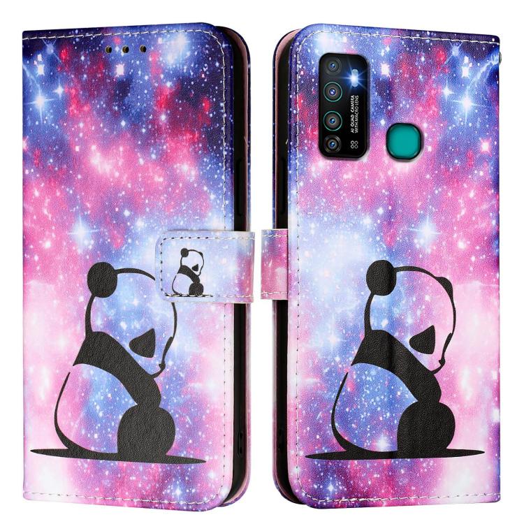 For Infinix Hot 9 / Hot 9 Pro Colored Drawing Pattern Plain Weave Leather Phone Case