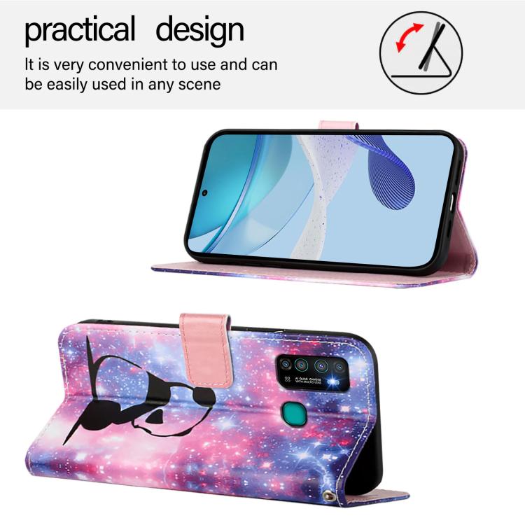 For Infinix Hot 9 / Hot 9 Pro Colored Drawing Pattern Plain Weave Leather Phone Case