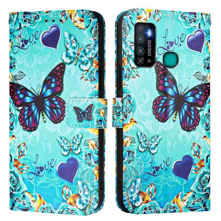For Infinix Hot 9 / Hot 9 Pro Colored Drawing Pattern Plain Weave Leather Phone Case