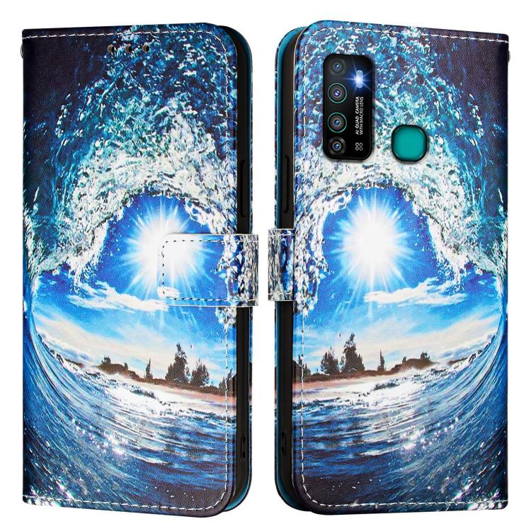 For Infinix Hot 9 / Hot 9 Pro Colored Drawing Pattern Plain Weave Leather Phone Case