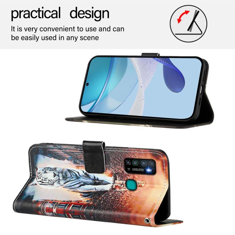 For Infinix Hot 9 / Hot 9 Pro Colored Drawing Pattern Plain Weave Leather Phone Case