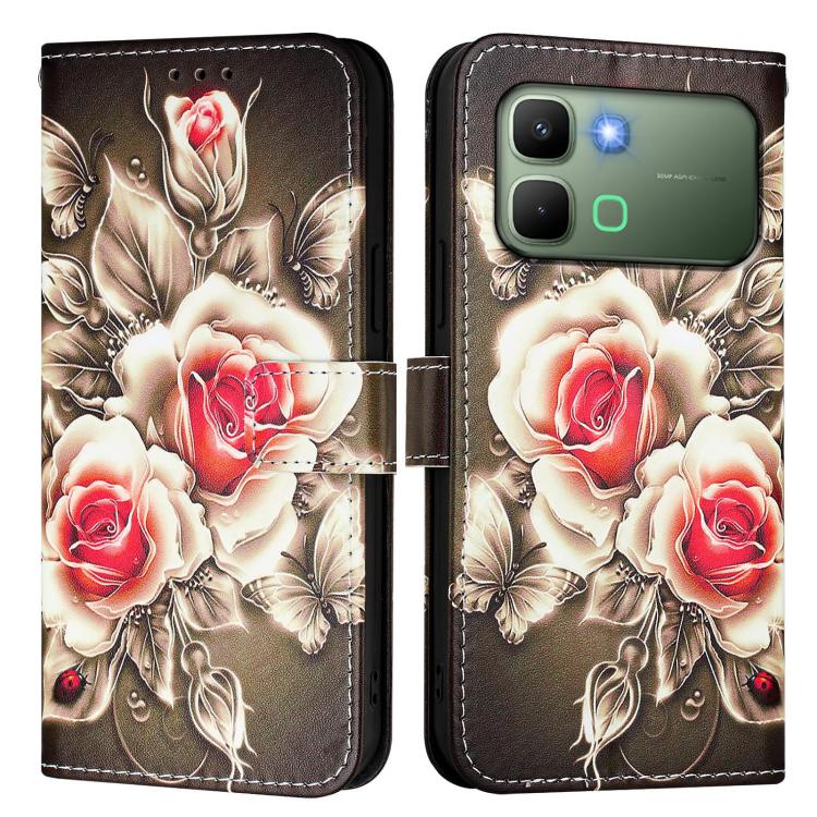 For Infinix Note Edge 5G Colored Drawing Pattern Plain Weave Leather Phone Case