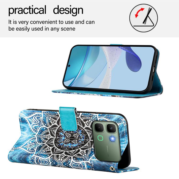 For Infinix Note Edge 5G Colored Drawing Pattern Plain Weave Leather Phone Case