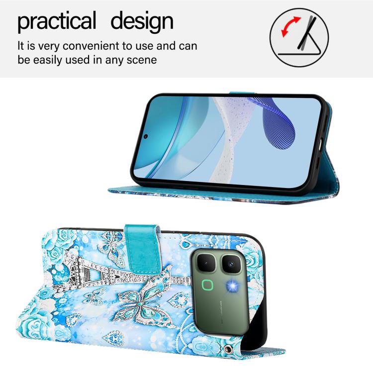 For Infinix Note Edge 5G Colored Drawing Pattern Plain Weave Leather Phone Case