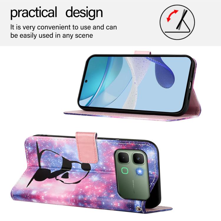 For Infinix Note Edge 5G Colored Drawing Pattern Plain Weave Leather Phone Case