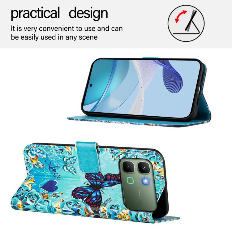 For Infinix Note Edge 5G Colored Drawing Pattern Plain Weave Leather Phone Case