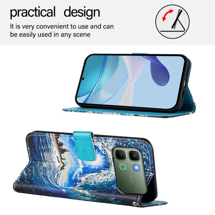 For Infinix Note Edge 5G Colored Drawing Pattern Plain Weave Leather Phone Case