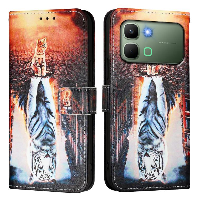 For Infinix Note Edge 5G Colored Drawing Pattern Plain Weave Leather Phone Case