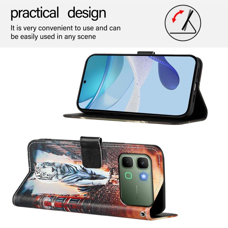 For Infinix Note Edge 5G Colored Drawing Pattern Plain Weave Leather Phone Case