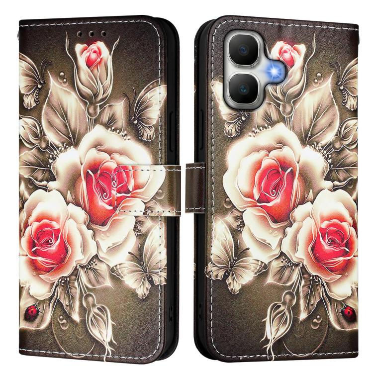 For Infinix Smart 20 4G Colored Drawing Pattern Plain Weave Leather Phone Case