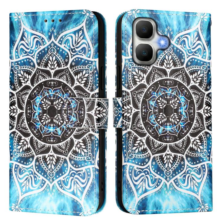 For Infinix Smart 20 4G Colored Drawing Pattern Plain Weave Leather Phone Case