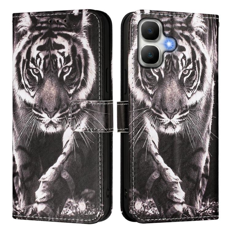 For Infinix Smart 20 4G Colored Drawing Pattern Plain Weave Leather Phone Case