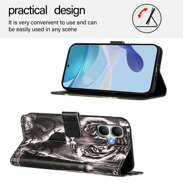 For Infinix Smart 20 4G Colored Drawing Pattern Plain Weave Leather Phone Case