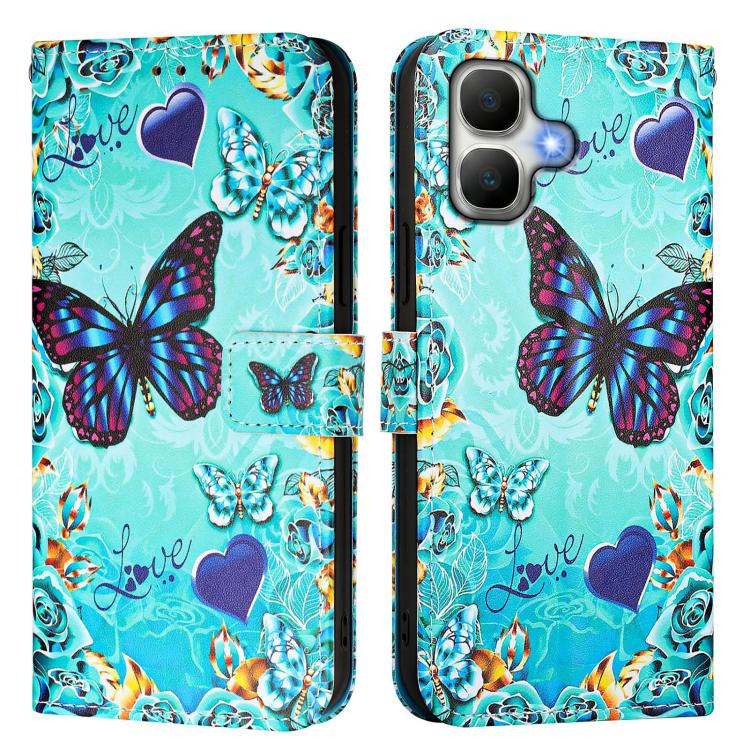 For Infinix Smart 20 4G Colored Drawing Pattern Plain Weave Leather Phone Case