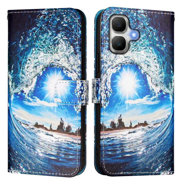 For Infinix Smart 20 4G Colored Drawing Pattern Plain Weave Leather Phone Case