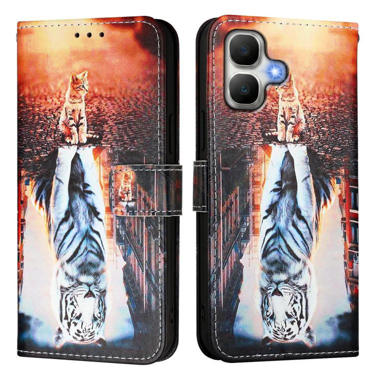 For Infinix Smart 20 4G Colored Drawing Pattern Plain Weave Leather Phone Case