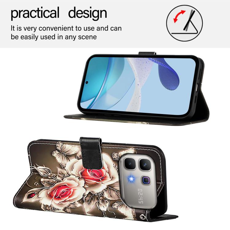 For Infinix Note 60 / 60 Pro 5G Colored Drawing Pattern Plain Weave Leather Phone Case