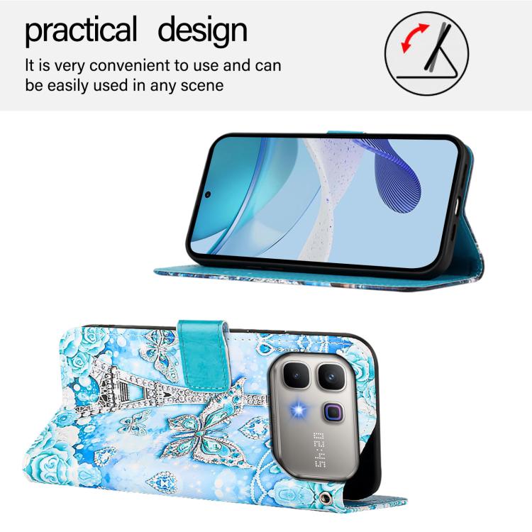 For Infinix Note 60 / 60 Pro 5G Colored Drawing Pattern Plain Weave Leather Phone Case