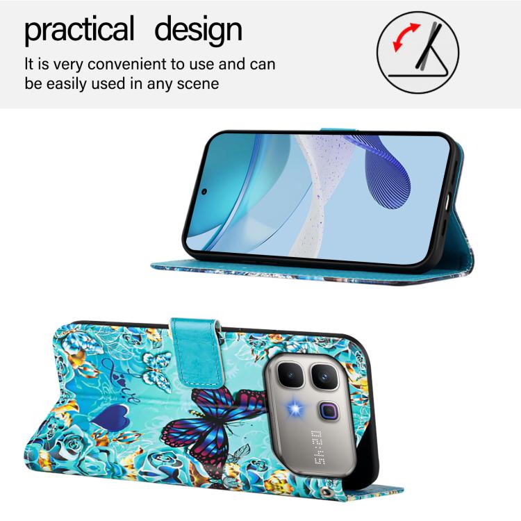 For Infinix Note 60 / 60 Pro 5G Colored Drawing Pattern Plain Weave Leather Phone Case