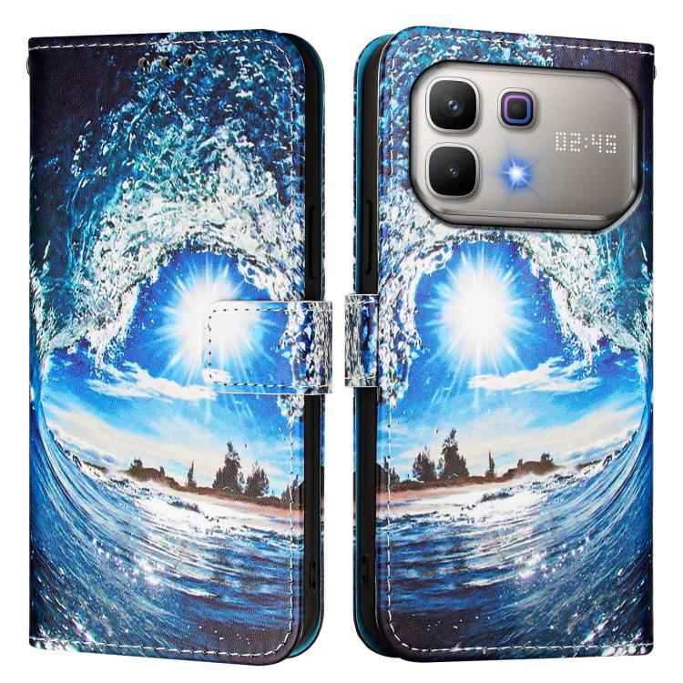 For Infinix Note 60 / 60 Pro 5G Colored Drawing Pattern Plain Weave Leather Phone Case