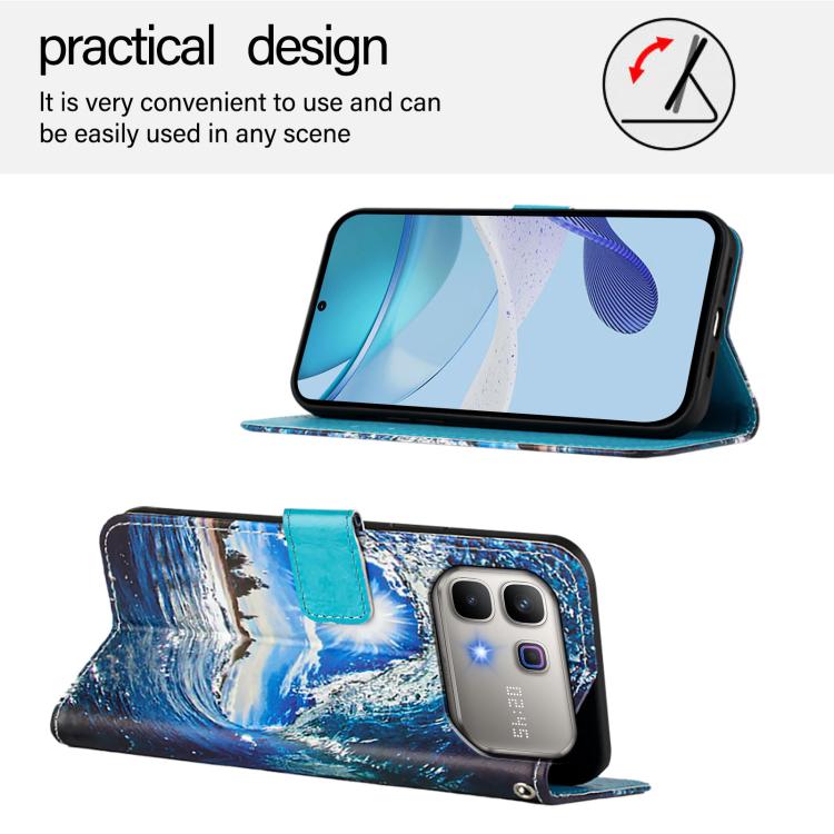 For Infinix Note 60 / 60 Pro 5G Colored Drawing Pattern Plain Weave Leather Phone Case