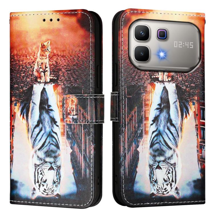 For Infinix Note 60 / 60 Pro 5G Colored Drawing Pattern Plain Weave Leather Phone Case