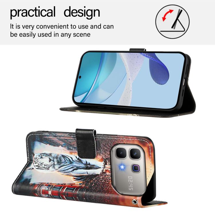 For Infinix Note 60 / 60 Pro 5G Colored Drawing Pattern Plain Weave Leather Phone Case