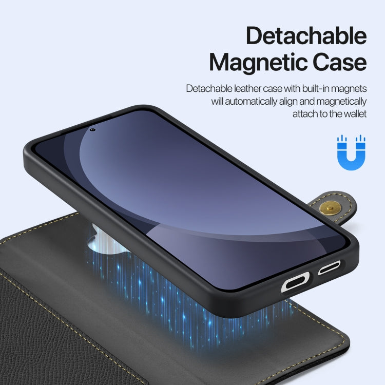 For Samsung Galaxy S25 5G DUX DUCIS Lawa Series 2 in 1 Wallet Zipper Detachable MagSafe Phone Case with Lanyard