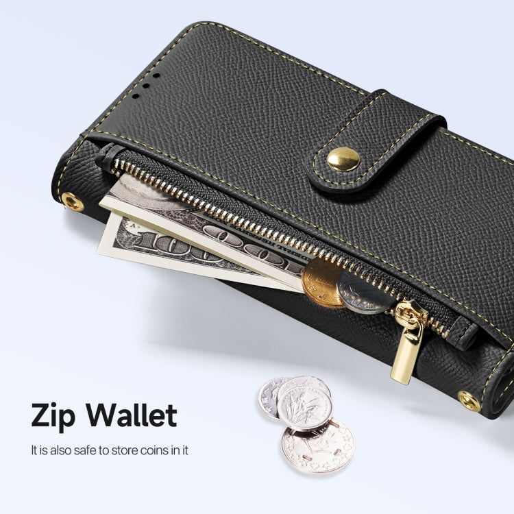 For Samsung Galaxy S25 5G DUX DUCIS Lawa Series 2 in 1 Wallet Zipper Detachable MagSafe Phone Case with Lanyard