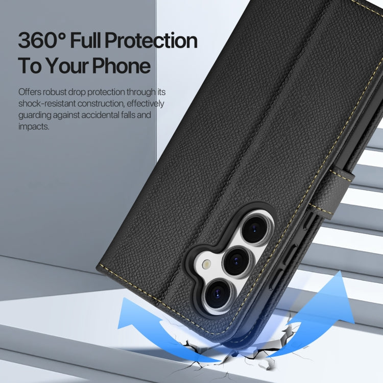 For Samsung Galaxy S25 5G DUX DUCIS Lawa Series 2 in 1 Wallet Zipper Detachable MagSafe Phone Case with Lanyard