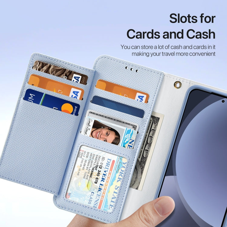 For Samsung Galaxy S25 5G DUX DUCIS Lawa Series 2 in 1 Wallet Zipper Detachable MagSafe Phone Case with Lanyard