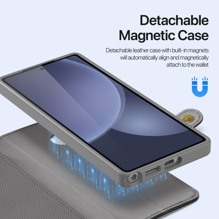 For Samsung Galaxy S25 Ultra 5G DUX DUCIS Lawa Series 2 in 1 Wallet Zipper Detachable MagSafe Phone Case with Lanyard