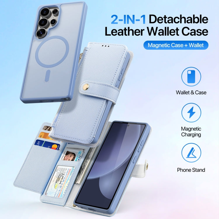 For Samsung Galaxy S25 Ultra 5G DUX DUCIS Lawa Series 2 in 1 Wallet Zipper Detachable MagSafe Phone Case with Lanyard