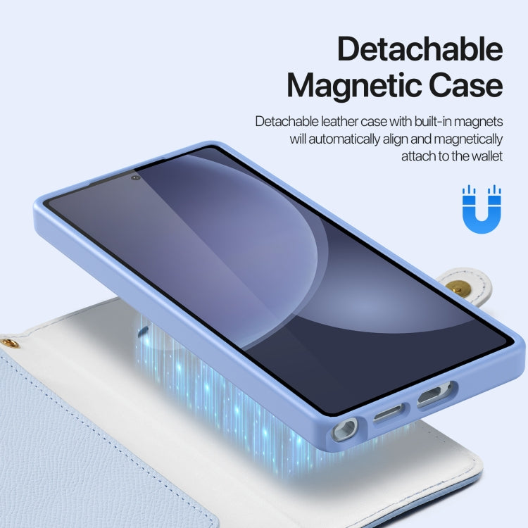 For Samsung Galaxy S25 Ultra 5G DUX DUCIS Lawa Series 2 in 1 Wallet Zipper Detachable MagSafe Phone Case with Lanyard